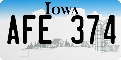 IA license plate AFE374