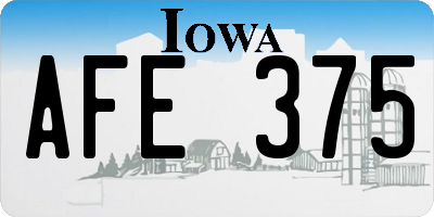 IA license plate AFE375