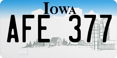 IA license plate AFE377