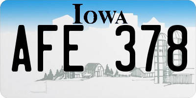 IA license plate AFE378