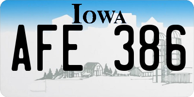 IA license plate AFE386