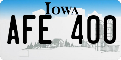 IA license plate AFE400