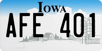 IA license plate AFE401