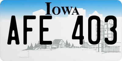 IA license plate AFE403