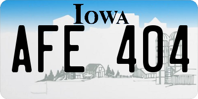 IA license plate AFE404