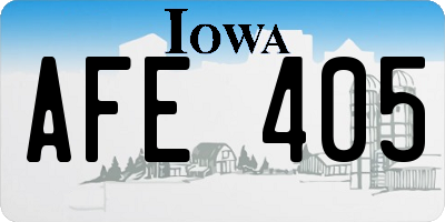 IA license plate AFE405