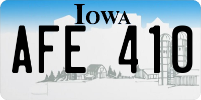 IA license plate AFE410