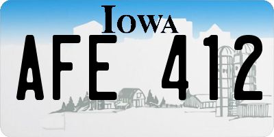 IA license plate AFE412