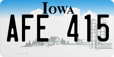 IA license plate AFE415