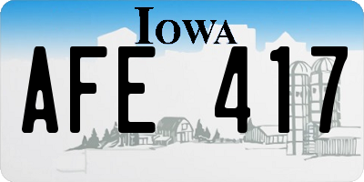 IA license plate AFE417