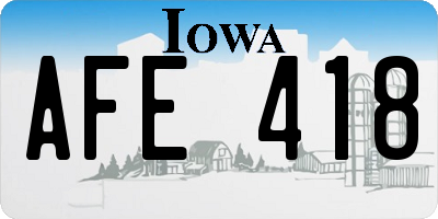 IA license plate AFE418