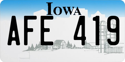 IA license plate AFE419