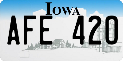 IA license plate AFE420
