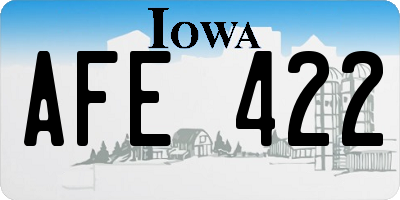 IA license plate AFE422