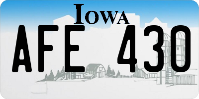 IA license plate AFE430