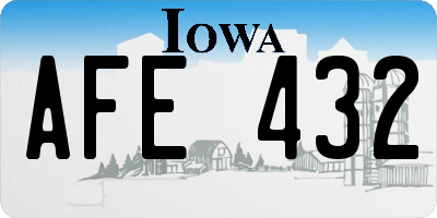 IA license plate AFE432
