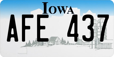 IA license plate AFE437