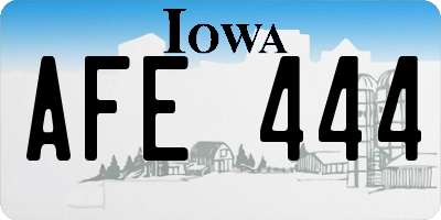 IA license plate AFE444