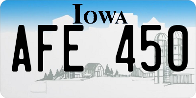 IA license plate AFE450