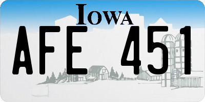 IA license plate AFE451