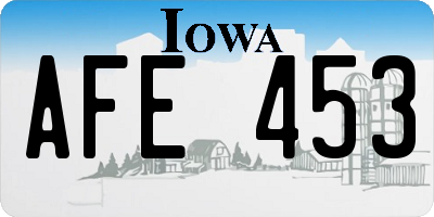 IA license plate AFE453