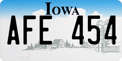 IA license plate AFE454
