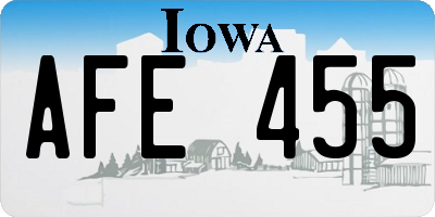IA license plate AFE455