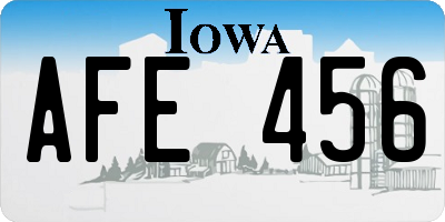 IA license plate AFE456