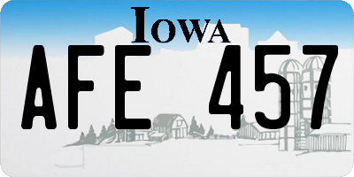 IA license plate AFE457