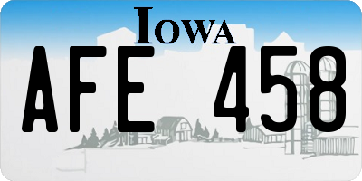 IA license plate AFE458