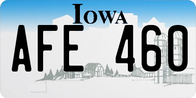 IA license plate AFE460