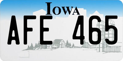 IA license plate AFE465