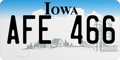 IA license plate AFE466