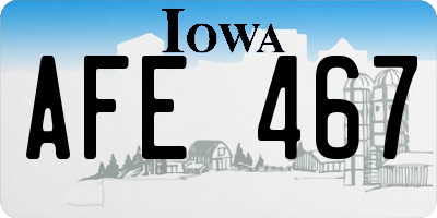 IA license plate AFE467