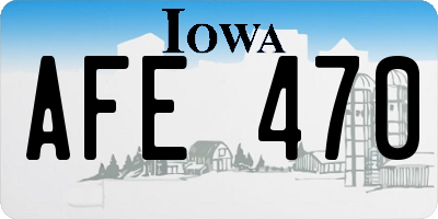 IA license plate AFE470
