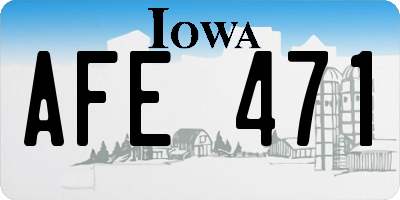 IA license plate AFE471