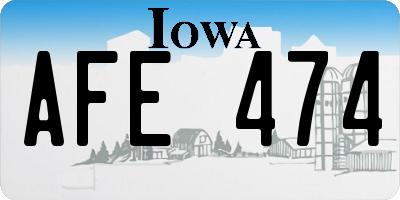 IA license plate AFE474