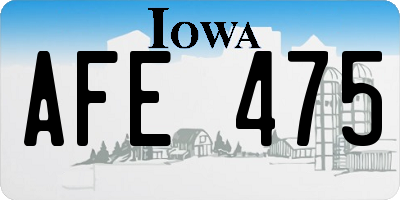 IA license plate AFE475