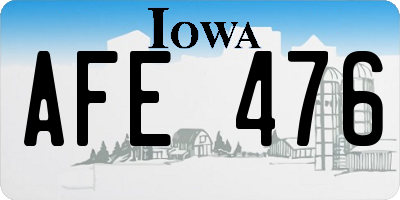 IA license plate AFE476