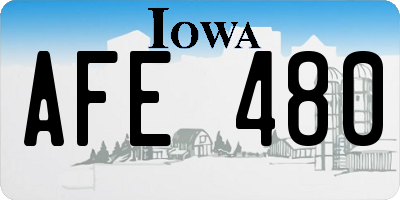 IA license plate AFE480