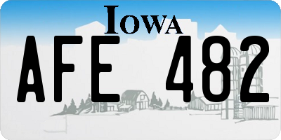 IA license plate AFE482