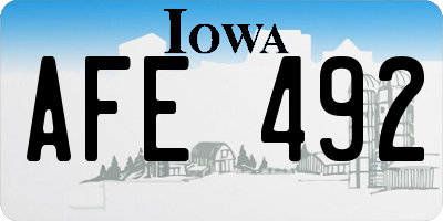 IA license plate AFE492