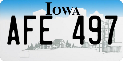 IA license plate AFE497