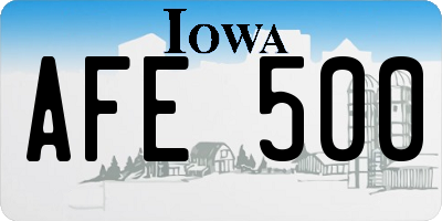 IA license plate AFE500