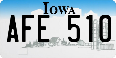 IA license plate AFE510