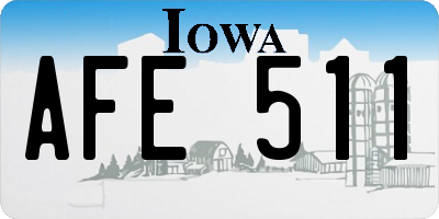 IA license plate AFE511