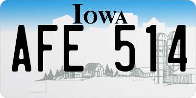IA license plate AFE514