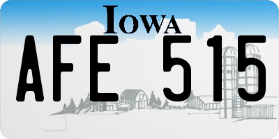 IA license plate AFE515