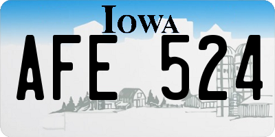 IA license plate AFE524