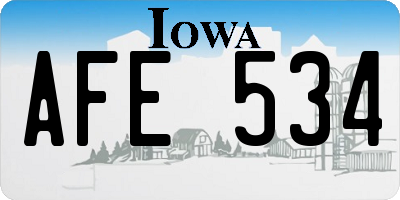 IA license plate AFE534